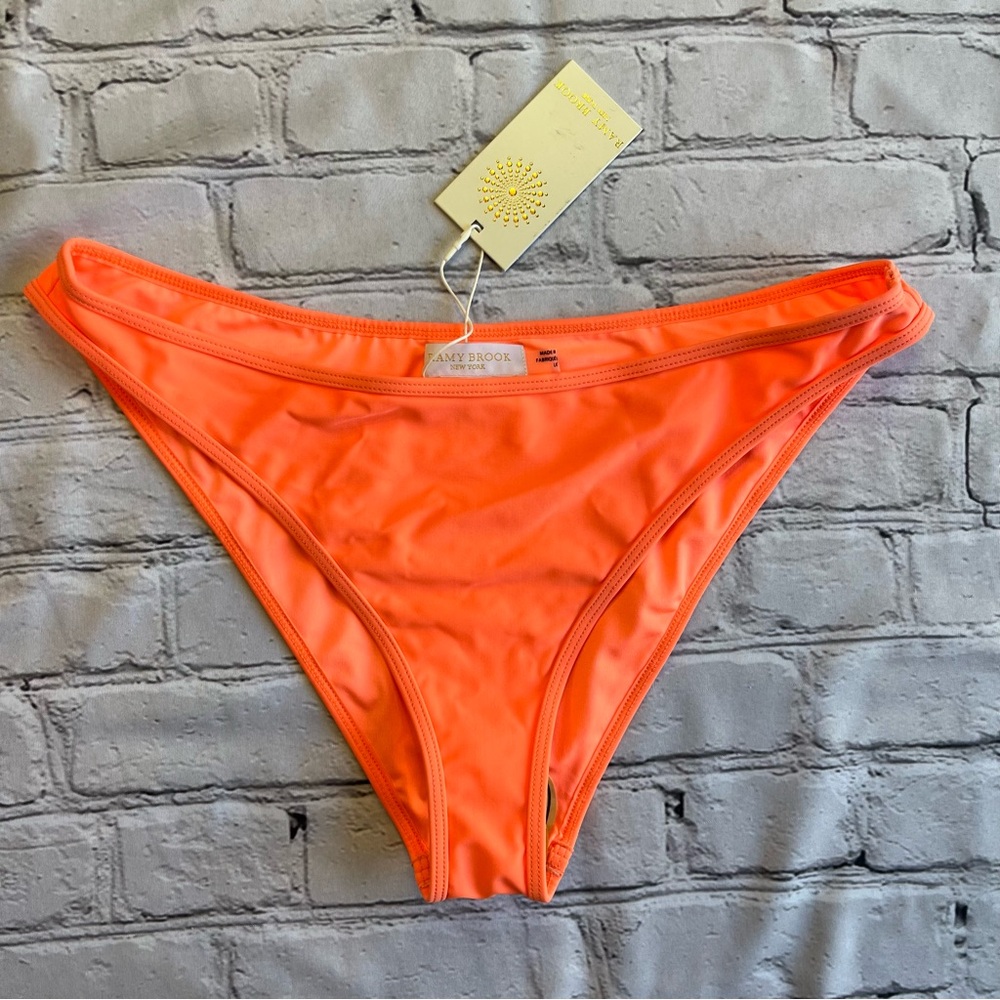 Ramy Brook ISLA BIKINI BOTTOM SIZE Large Brand New NWT $98 Neon Orange Swimwear